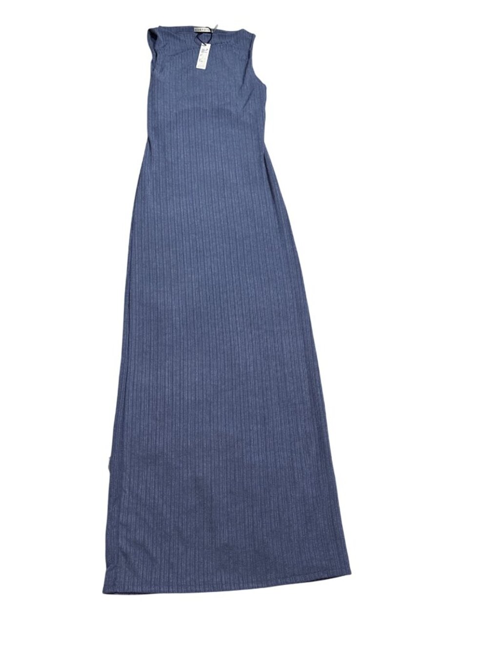 NWT Alice + Olivia Pania Blue Ribbed Racerback Maxi Dress 8 MSRP $495